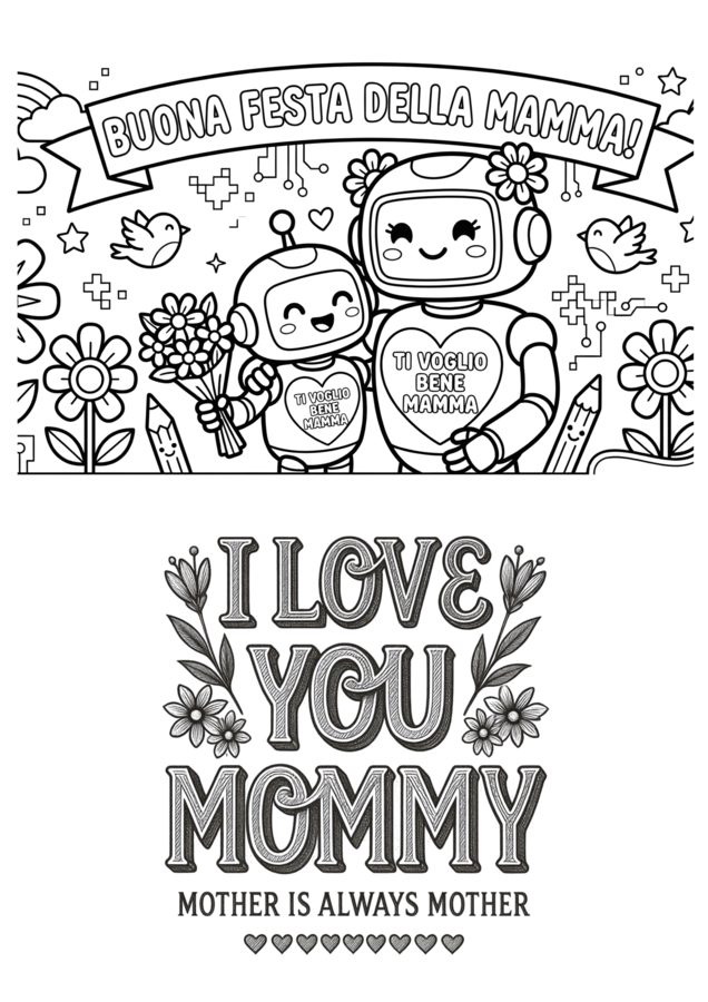 FESTA DELLA MAMMA UN BELLISSIMO DISEGNO DA COLORARE
