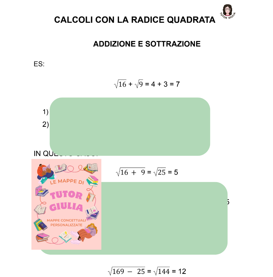 CALCOLI CON LA RADICE QUADRATA