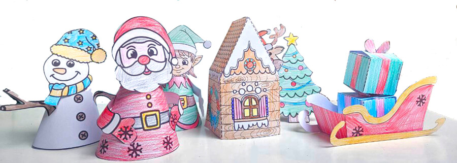 🎅 Villaggio di Babbo Natale – Lavoretto creativo per decorare e aspettare il Natale