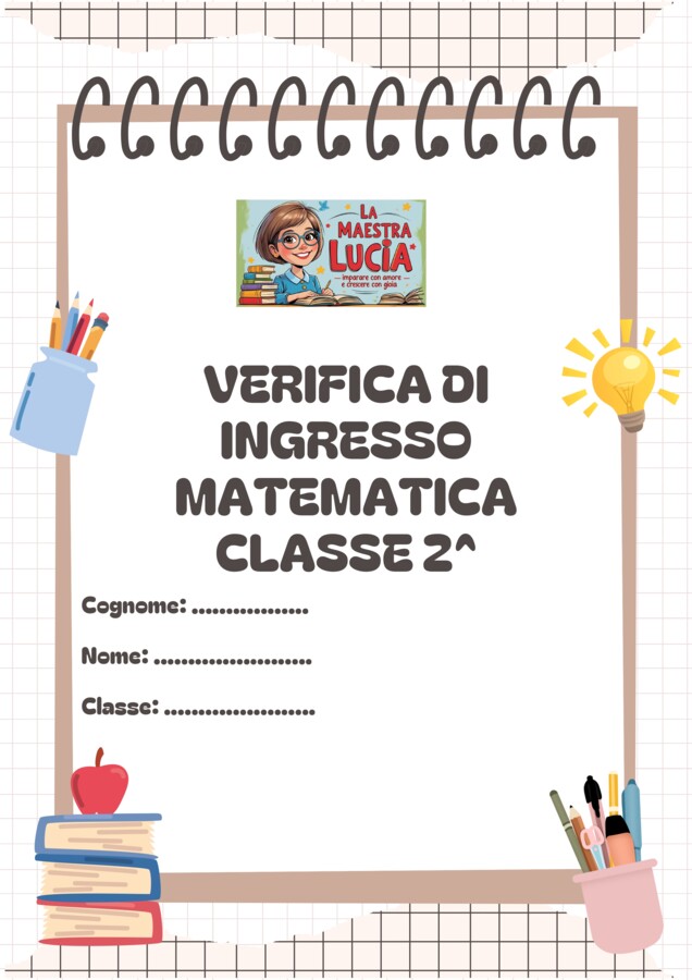 VERIFICA DI INGRESSO MATEMATICA CLASSE SECONDA
