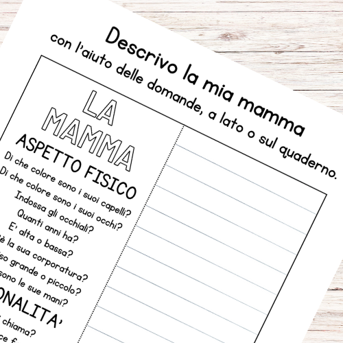 Schede didattiche Festa della Mamma