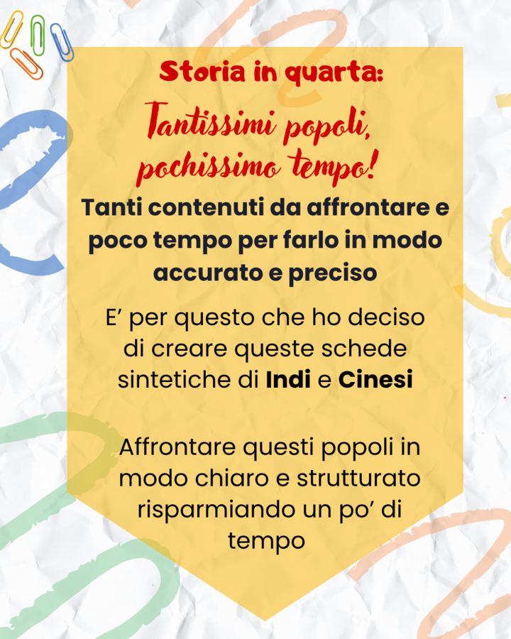 Indi e Cinesi (classe quarta) - schede informative e verifica