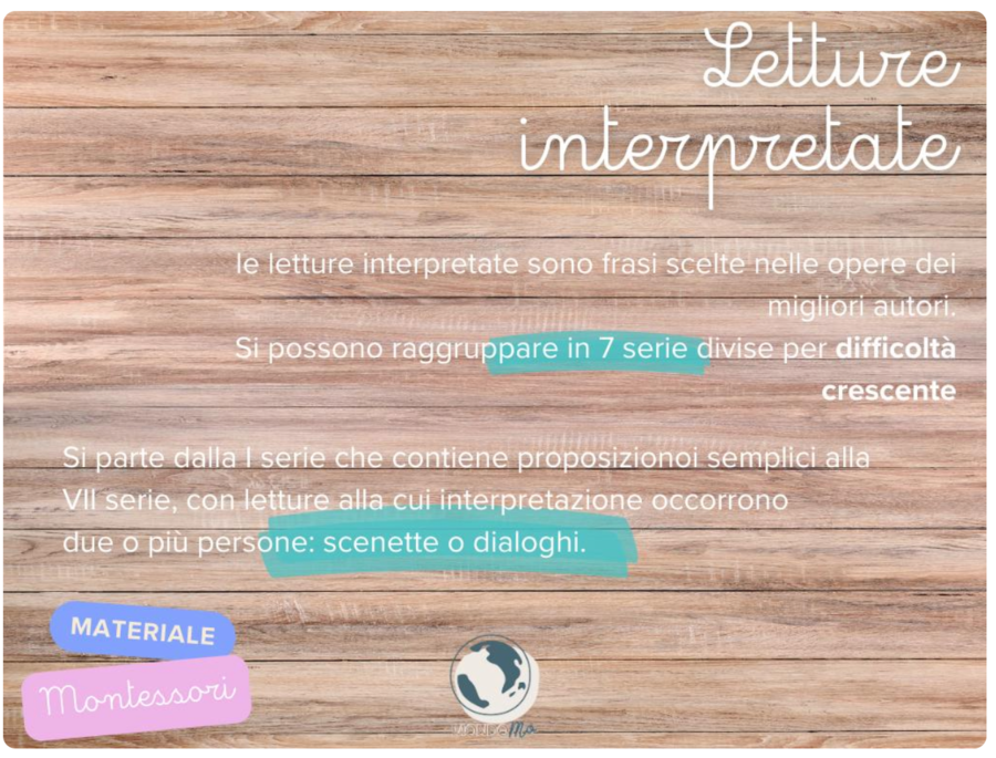 Letture Interpretate Montessori | Letture stampabili pdf