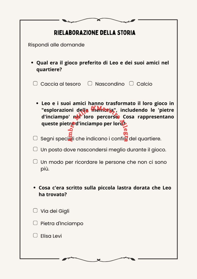 Le pietre parlanti di via dei gigli (giornata della memoria)