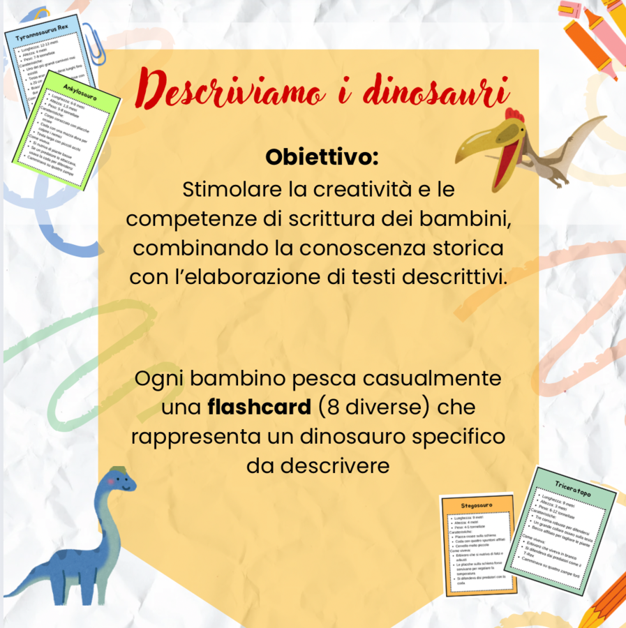Descriviamo i dinosauri - flashcard classe terza