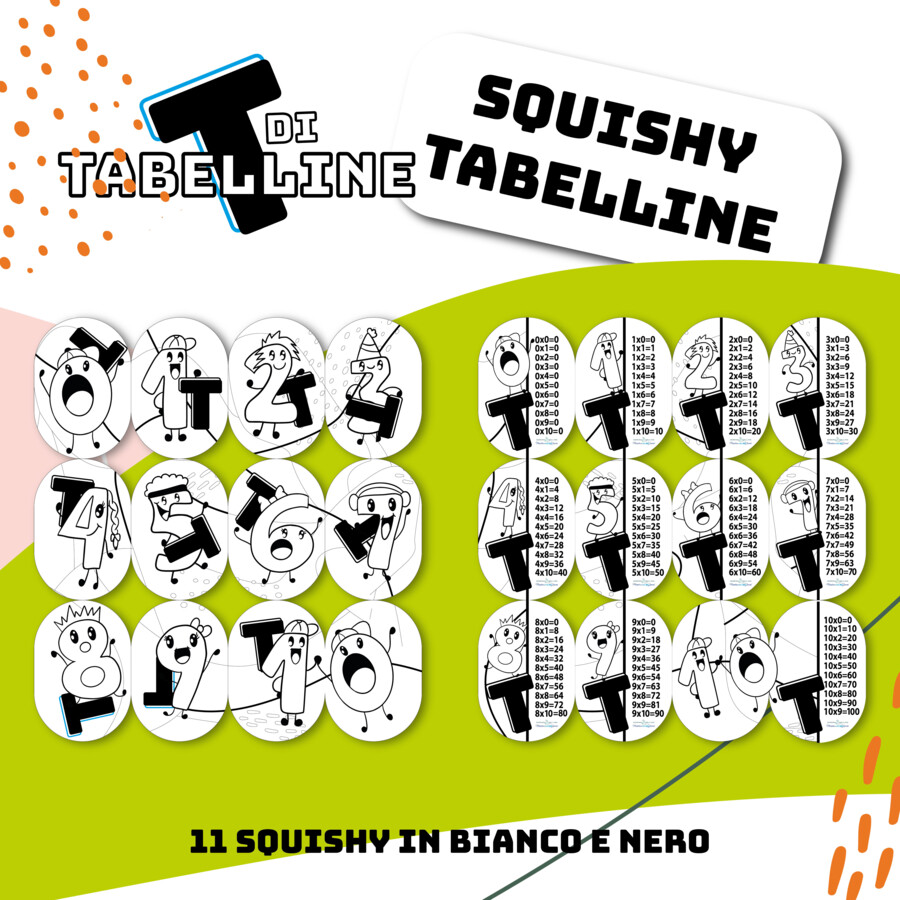 Kit "TdiTABELLINE" PaperSQUISHY e Poster (e numeri) in CT con MAESTRAINBLUEJEANS