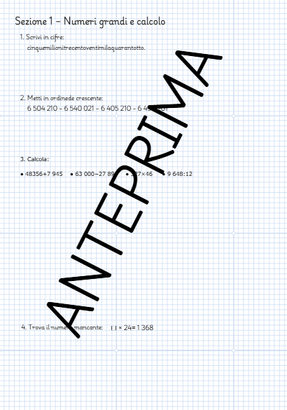 Compiti di Pasqua – Ripasso di matematica classe quinta