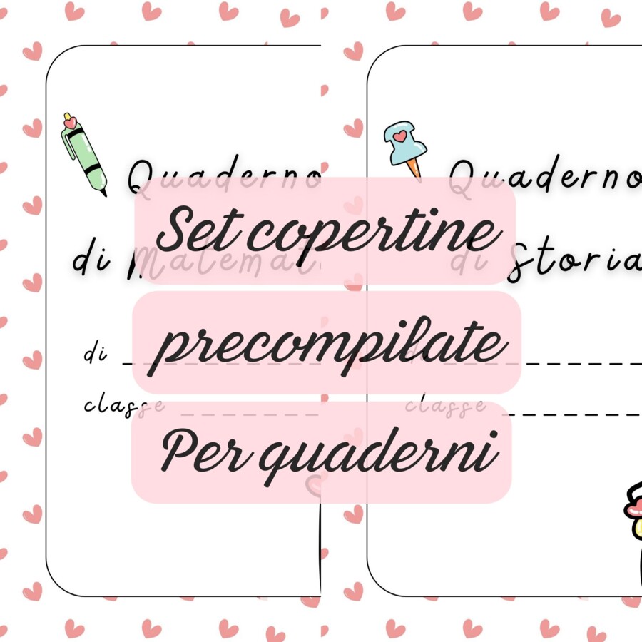 Copertine per quaderni PRECOMPILATE con tutte le materie principali