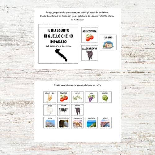 Lapbook Puglia scuola primaria da stampare