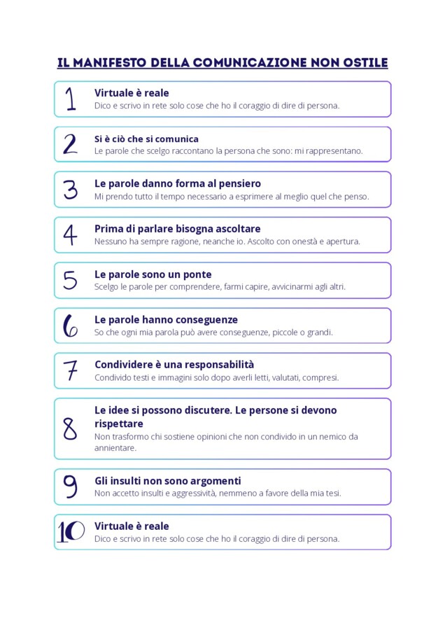 Il manifesto della comunicazione non ostile