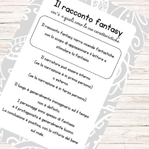 Schede didattiche racconto fantasy
