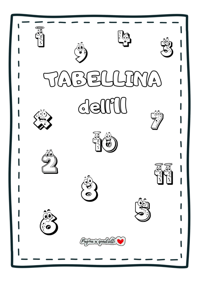 Tabellina dell'11. Il quaderno delle tabelline