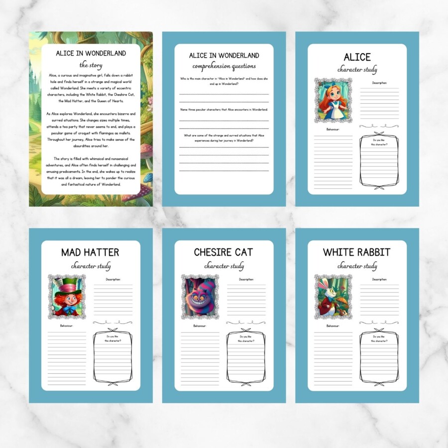 Schede didattiche in inglese Alice in Wonderland