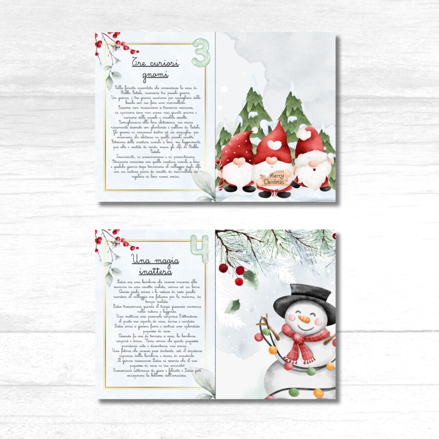 24 storie di Natale da stampare - Calendario dell'avvento in corsivo