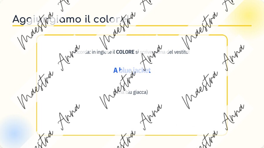 I'm wearing – Introduzione al Present Continuous (classe terza primaria)