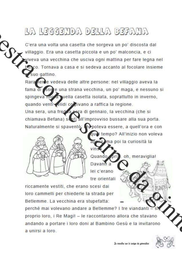 Leggenda della Befana comprensione/laboratorio a diversi livelli.