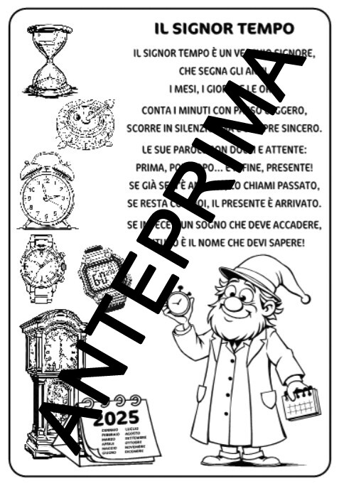 STORIA CLASSE PRIMA: FILASTROCCA DEL SIGNOR TEMPO - SCUOLA PRIMARIA