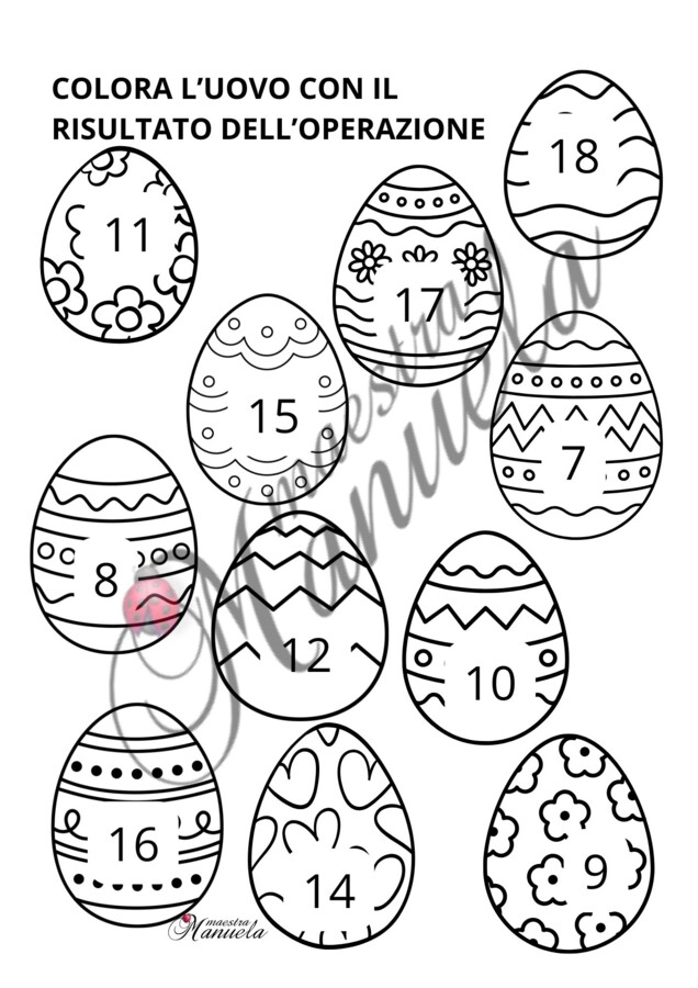 Pasqua in matematica: caccia alle uova per ripassare le addizioni