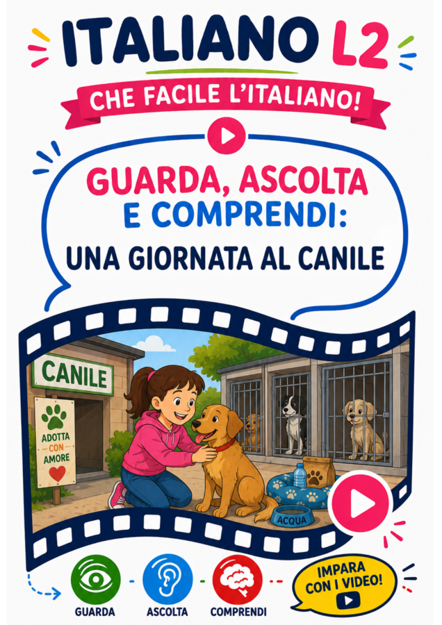 ITALIANO L2 - ASCOLTO E COMPRENSIONE - UNA GIORNATA AL CANILE