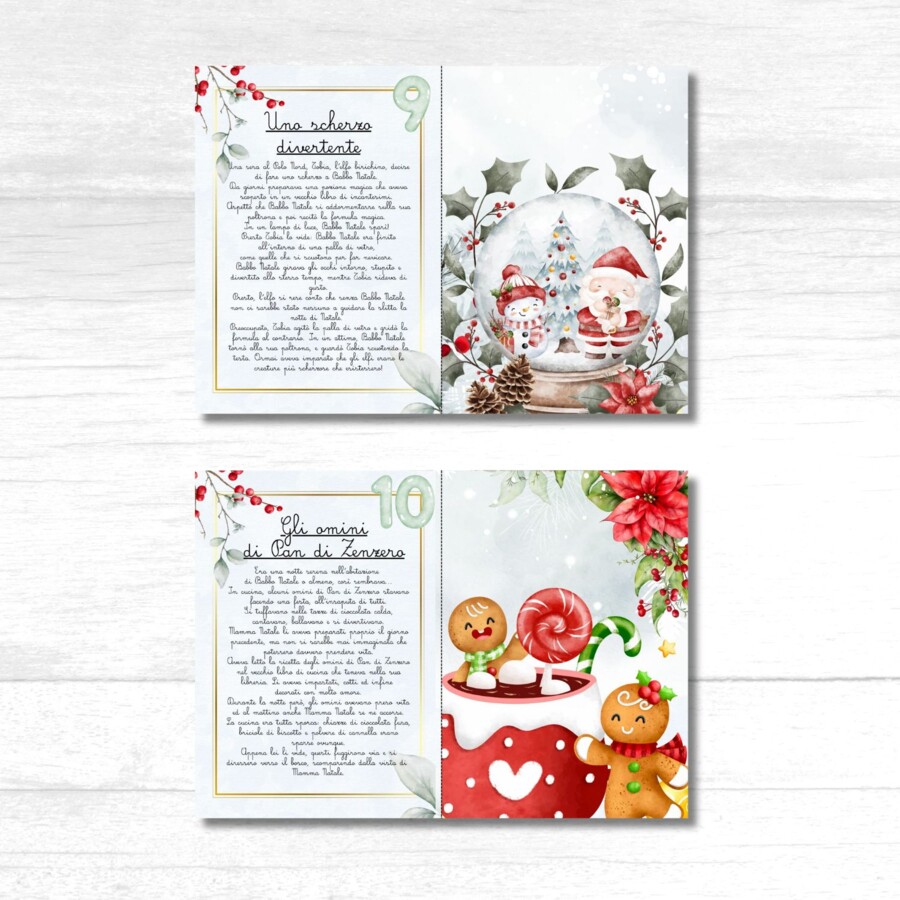 24 storie di Natale da stampare - Calendario dell'avvento in corsivo