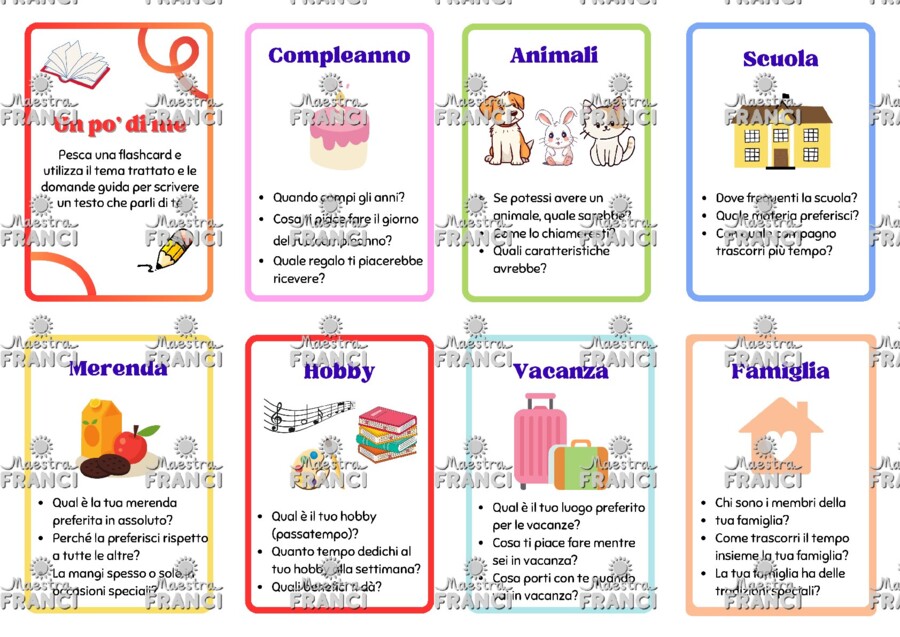 Scrittura creativa: flashcards di ispirazione per la scrittura di testi personali