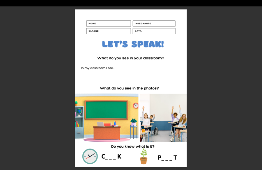 Classroom objects_gli oggetti della classe VOCABOLARIO INGLESE