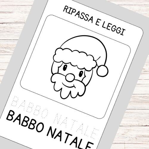 Parole in stampatello maiuscolo da leggere sul Natale