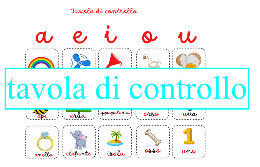 Le vocali classe prima; percorso interattivo in corsivo e stampato maiuscolo