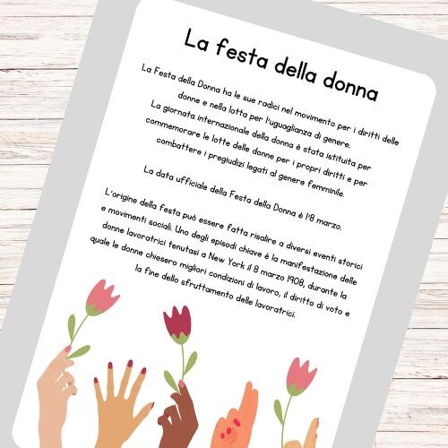 Schede didattiche Festa della Donna classe terza, quarta e quinta