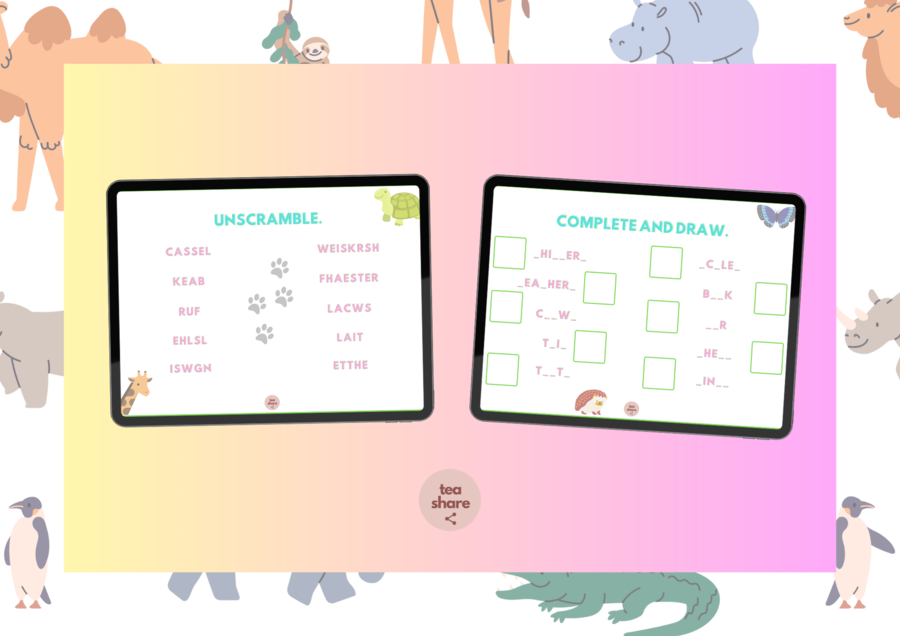 ANIMALS for younger learners (animals + body parts + have got) games and activities