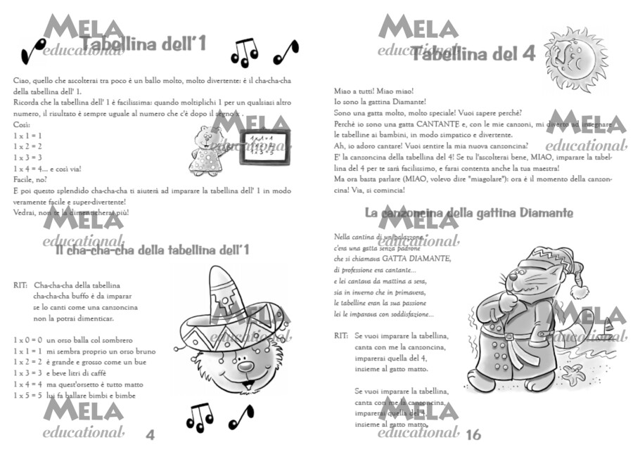 Tabelline canterine - libro con canzoni