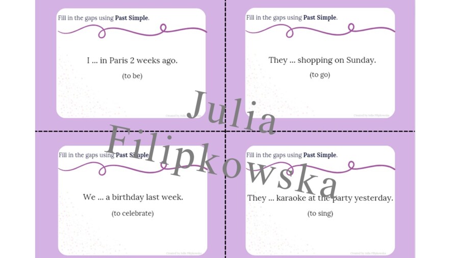 Past Simple/ Speaking cards/ Speaking/ Set/ Package/ Grades 4-8/ Grades 4-6/ Grades 6-8/ Primary school/ Warm-up/ Warm-up/ Speaking cards/ Grammar/ Speaking cards grammar/ Grammar cards/ Past Simple/ Schede parlanti/ Conversazione/ Set/ Pacchetto/ Grades