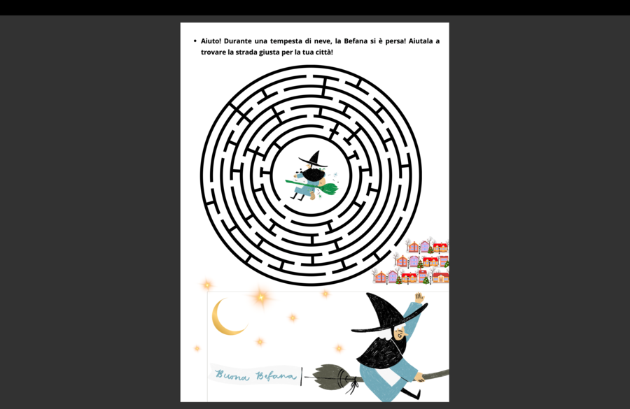 Filastrocca della befana con attività di scrittura e giochi. Adattabile a classi diverse.