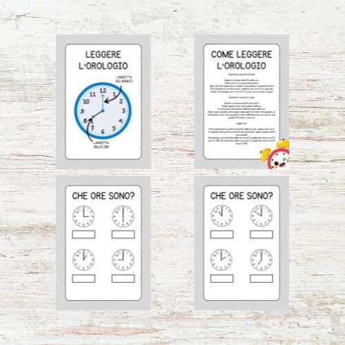 Schede didattiche orologio classe seconda