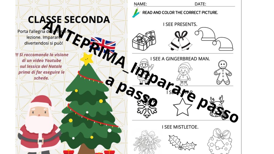 Schede di inglese sul Natale dalla prima alla quinta elementare_Christmas time