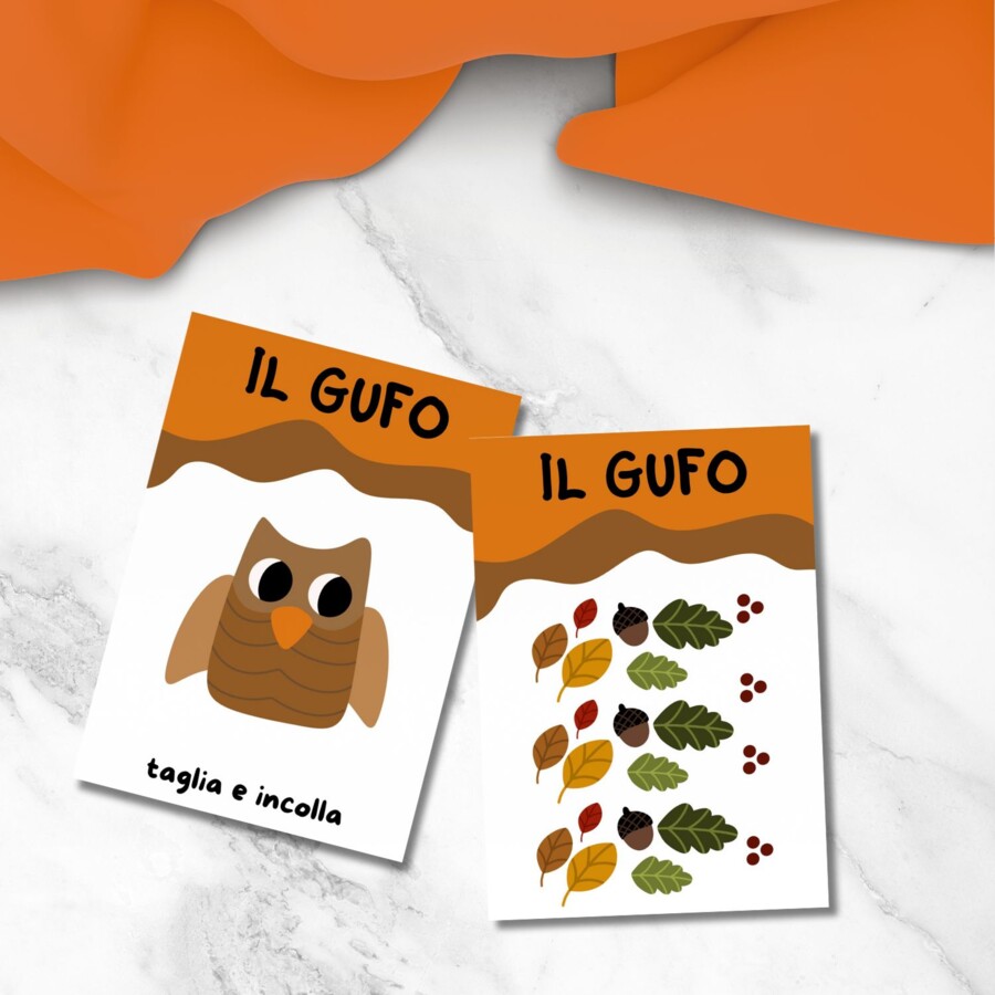 Lavoretto ghirlanda autunnale con gufo
