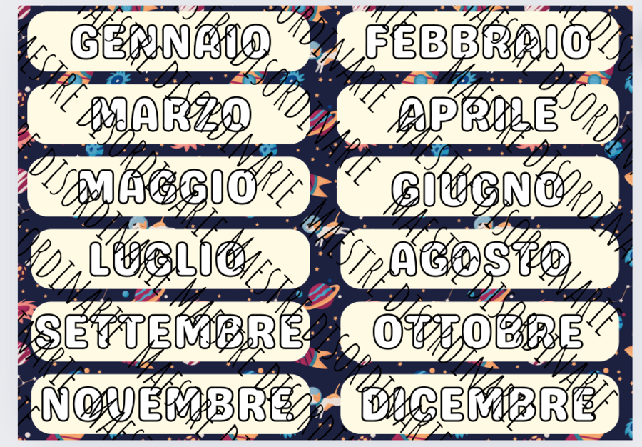 Calendario Perpetuo Tema Spaziale