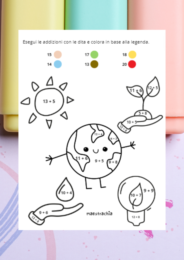La giornata della terra: addizioni entro il 20