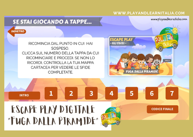 ESCAPE PLAY SUGLI EGIZI_"FUGA DALLA PIRAMIDE"