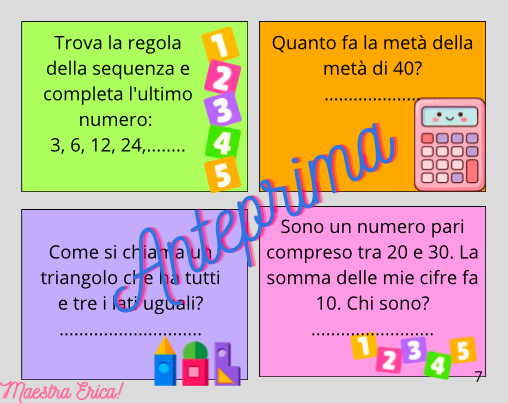 SOS TEMPI MORTI! 40 Carte-Sfida di Logica e Matematica al volo (Classe 2ª e 3ª)