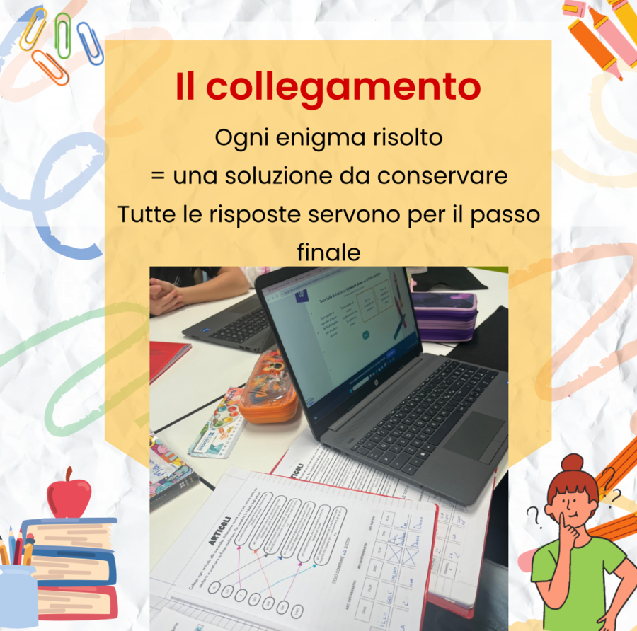 Escape room grammaticale - nomi, articoli, verbi, preposizioni - classe quarta