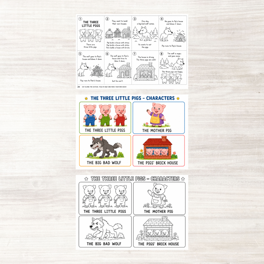 "Three Little Pigs" schede didattiche in inglese
