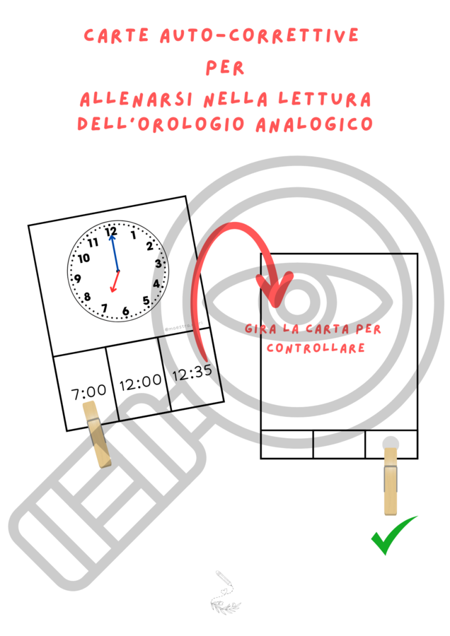 44 cards auto-correttive per consolidare la lettura dell'orologio analogico