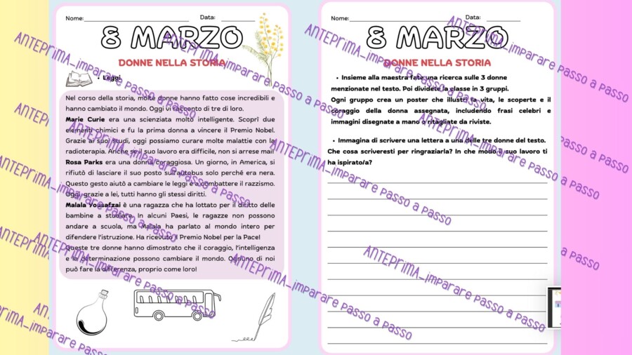Festa della donna: pacchetto attività a tema per riflettere e imparare
