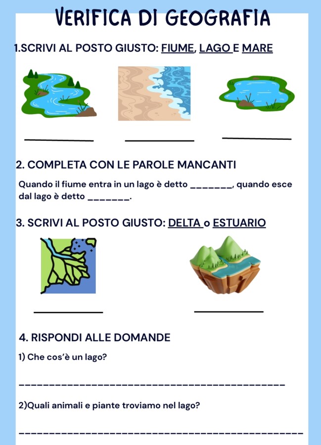 VERIFICA DI GEOGRAFIA