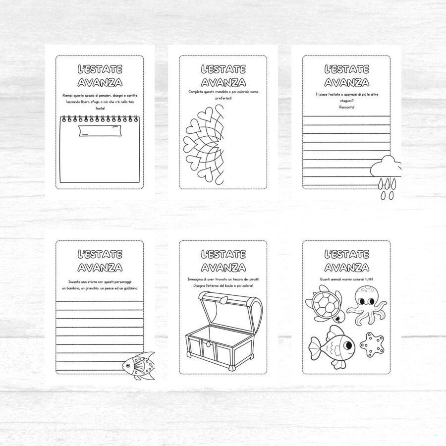 Diario dell’estate per bambini in PDF da stampare
