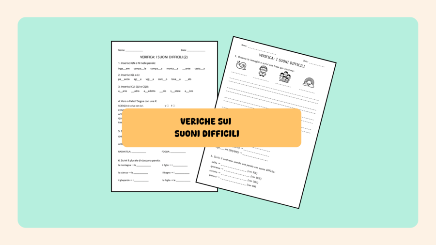Verifiche sui suoni difficili. Classe seconda/terza Primaria Italiano L2