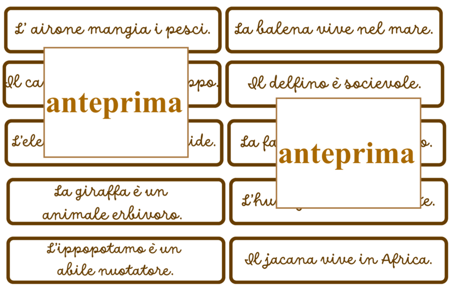 Carte dell'alfabeto degli animali con espansioni per leggere e per scrivere