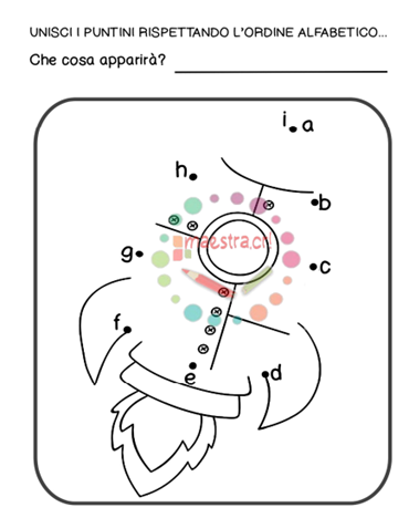 Dot to dot con l'alfabeto minuscolo - Il razzo