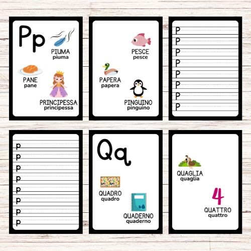 Schede per imparare a scrivere le lettere dell’alfabeto - Back to school